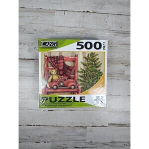 500 Pc Puzzle Lang BEAR IN CHAIR Susan Winget Heart & Home 24X18”Christmas NEW
